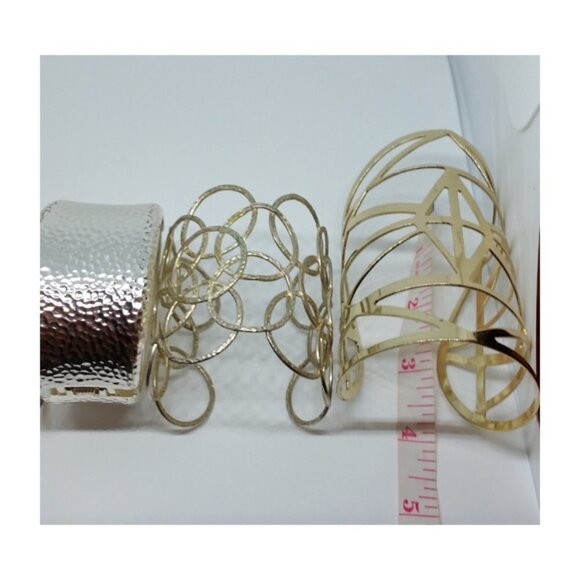 BUNDLE lot 4 wide trendy fashionista bracelets variety statement etc - Picture 5 of 6